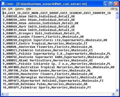 The datawarehouse customers extract contains the following records