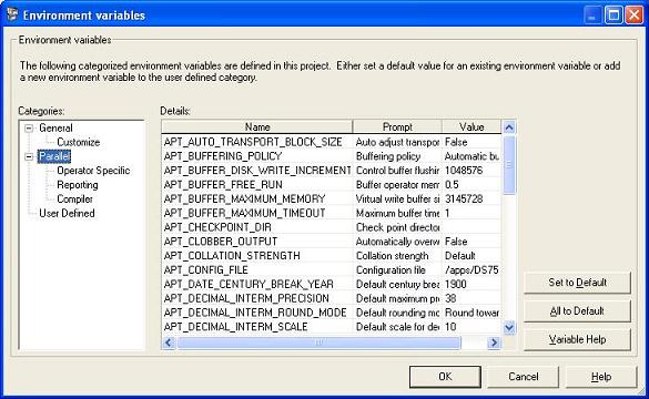 Setting environment variables for parallel execution in Datastage Administrator