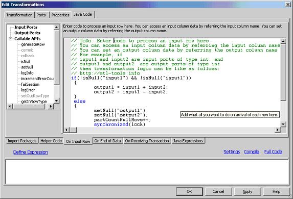 Java transformation example