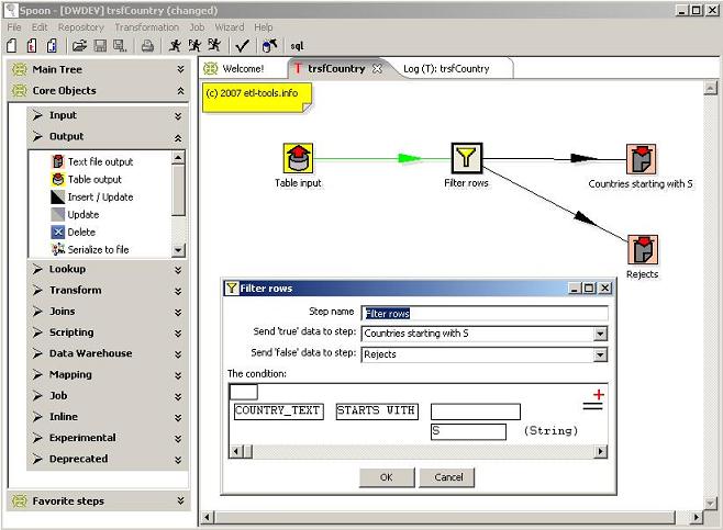 Filtering data in Spoon