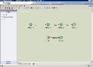 Datastage Designer view with a job sequence